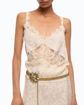 Top lencero con encaje - | Pinko