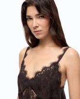 Top lencero con encaje - | Pinko