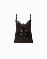 Top lencero con encaje - | Pinko