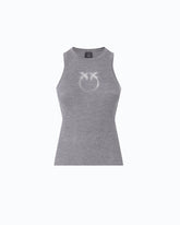 Geripptes Top mit transparentem Logo Love Birds - | Pinko