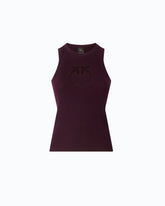 Ribbed top with sheer Love Birds logo - | Pinko