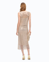 Vestido midi efecto red con strass - | Pinko