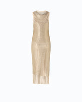 Vestido midi efecto red con strass - | Pinko
