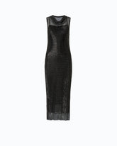 Vestido midi efecto red con strass - | Pinko