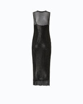 Vestido midi efecto red con strass - | Pinko
