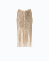 Gonna longuette effetto rete con strass - | Pinko