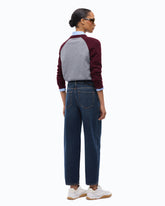 Two-tone sweater with Love Birds logo - Multicolor Grey-Bordeaux | Pinko