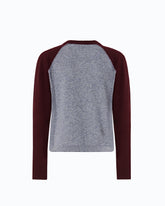 Two-tone sweater with Love Birds logo - Multicolor Grey-Bordeaux | Pinko