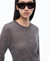 Pull léger en laine et cachemire - Gris foncé | Pinko