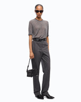T-shirt à manches mi-longues avec bords effilochés - | Pinko