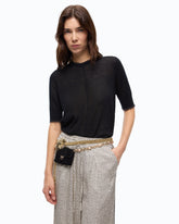 Short-sleeved T-shirt with frayed edges - | Pinko