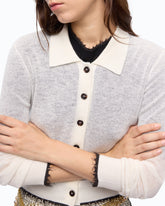 Cárdigan corto con cuello de polo - | Pinko
