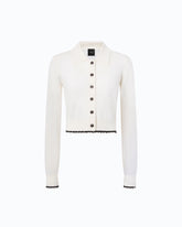 Cárdigan corto con cuello de polo - | Pinko