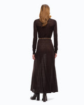 Langes Kleid mit Rollkragen aus Merinowolle und Alpaka - | Pinko