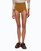 Fully rhinestoned wool-blend shorts - | Pinko