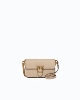 Borsa a tracolla Baby Love Bag One Slouchy in pelle new biker - Beige | Pinko