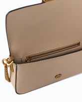 Baby Love Bag One Slouchy crossbody bag in new biker leather - Beige | Pinko
