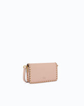Borsa a tracolla Baby Love Bag One Slouchy in pelle con borchie - Rosa | Pinko