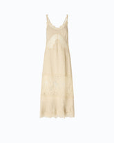 Midi slip dress with lace bands - | Pinko