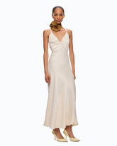 Midi slip dress with removable Love Birds logo - | Pinko