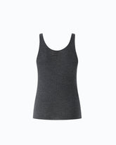 Canotta in lana merino a costine - | Pinko