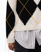 Jersey de lana y cachemira con maxirrombos - Multicolor Blanco-Negro | Pinko