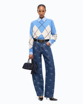 Jersey de lana y cachemira con maxirrombos - | Pinko