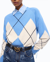 Jersey de lana y cachemira con maxirrombos - | Pinko