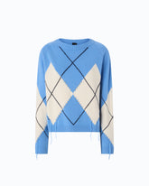 Jersey de lana y cachemira con maxirrombos - | Pinko