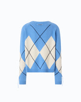 Jersey de lana y cachemira con maxirrombos - | Pinko