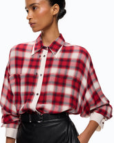 Chemise oversize à carreaux - | Pinko