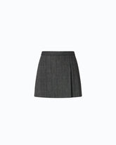 Pinstriped mini skirt with macro pleats - Multicolor Grey-Pink | Pinko