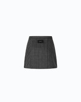 Pinstriped mini skirt with macro pleats - Multicolor Grey-Pink | Pinko