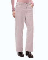 Cropped velvet trousers with leather belt - Pink | Pinko