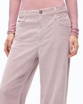 Cropped velvet trousers with leather belt - Pink | Pinko
