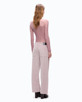 Cropped velvet trousers with leather belt - Pink | Pinko