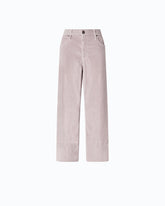 Cropped velvet trousers with leather belt - Pink | Pinko