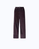 Cropped-Hose aus Samt mit Gürtel aus Leder - | Pinko