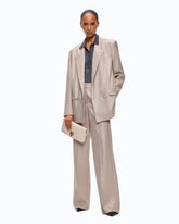 Giacca doppiopetto in Lana Metal con bottoni gioiello - Beige | Pinko