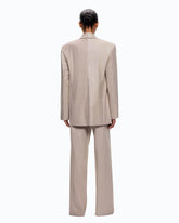Giacca doppiopetto in Lana Metal con bottoni gioiello - Beige | Pinko