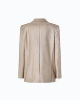 Giacca doppiopetto in Lana Metal con bottoni gioiello - Beige | Pinko