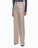 Pantalon palazzo en laine métallisée - | Pinko