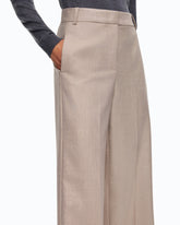 Pantalon palazzo en laine métallisée - | Pinko