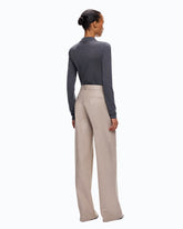 Pantalon palazzo en laine métallisée - | Pinko