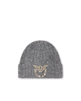 Cappello beanie in lana con logo Love Birds gioiello - Grigio Scuro | Pinko