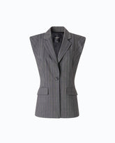 Pinstriped wool-blend vest - | Pinko