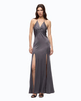 Robe nuisette longue avec nœud sur le devant - | Pinko