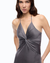 Robe nuisette longue avec nœud sur le devant - | Pinko