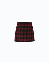 Wrap mini skirt with check pattern - | Pinko