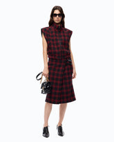 Tweed vest with check pattern - | Pinko